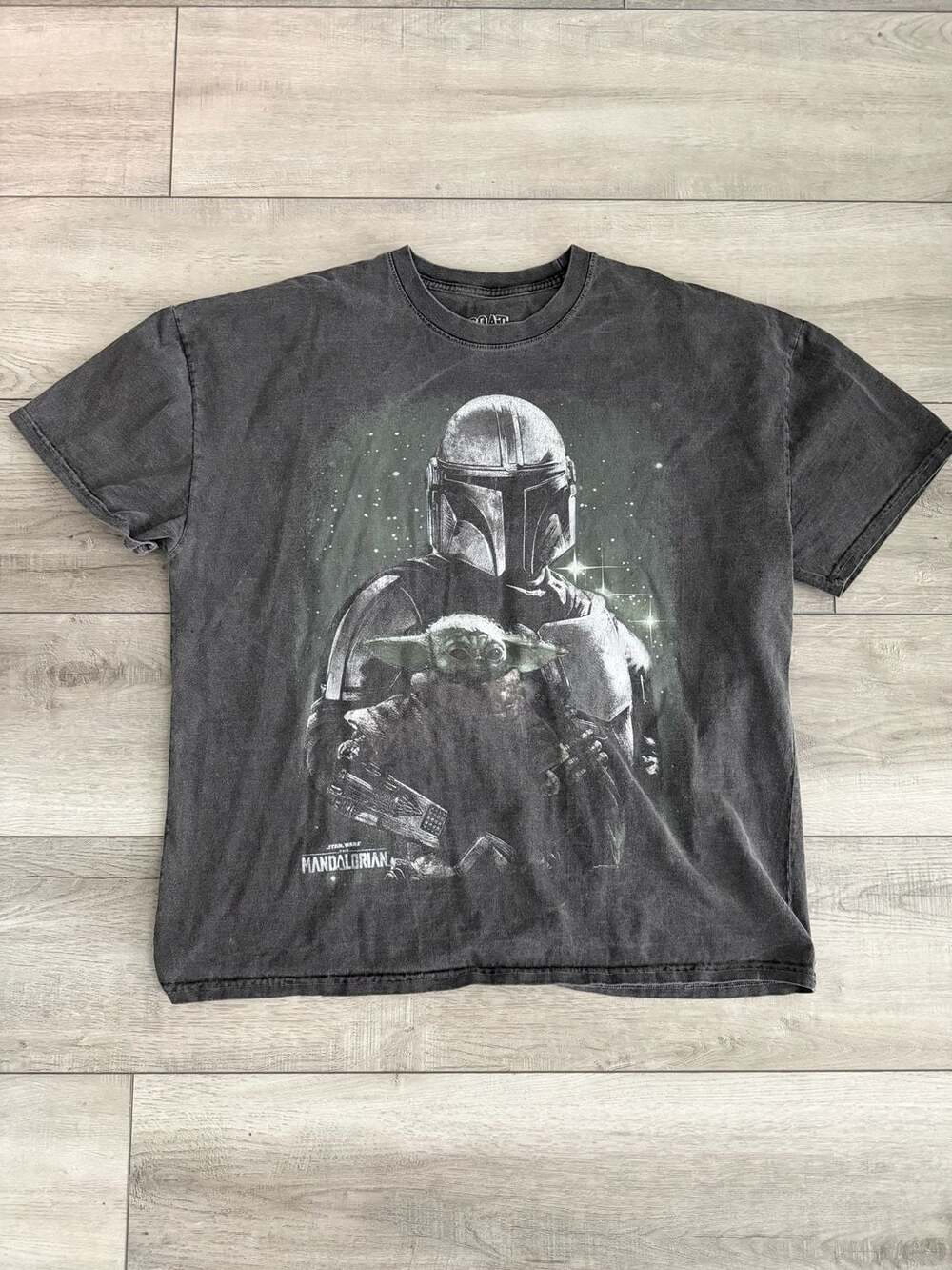 Goat Crew Star Wars The Mandalorian Grogu Mineral Wash Graphic T-Shirt XL Black